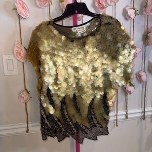 Oleg Cassini (Neiman Marcus brand) vintage scale blouse